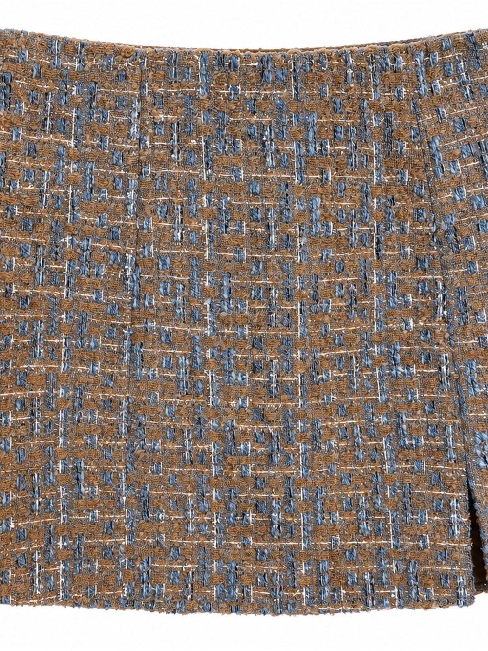 NWT ASTR The Label Tweed Mini Skirt Blue Taupe Silver Size S $98